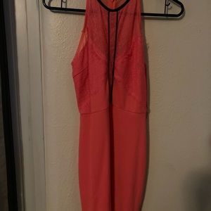 Neon pink mini dress